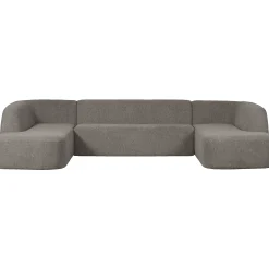 Retro Sofa Couch Sloping U-Form Organic Grau-BePureHome Best