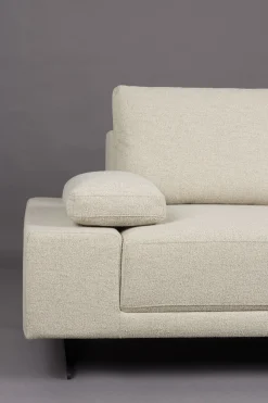 Retro Sofa Ecksofa Shelly Mélange Natur Stoff Metallbeine Rechts-DutchBone Outlet