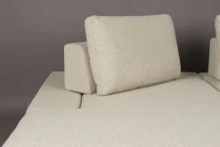 Retro Sofa Ecksofa Shelly Mélange Natur Stoff Metallbeine Links-DutchBone Discount