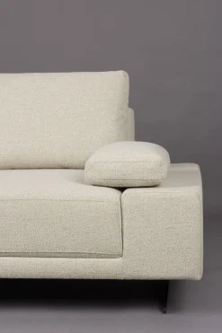 Retro Sofa Ecksofa Shelly Mélange Natur Stoff Metallbeine Links-DutchBone Discount