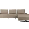 Retro Sofa Ecksofa Shelly Zimtbraun Natur Stoff Metallbeine Rechts-DutchBone Online