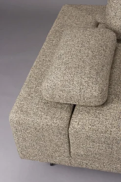 Retro Sofa Ecksofa Shelly Zimtbraun Natur Stoff Metallbeine Rechts-DutchBone Online