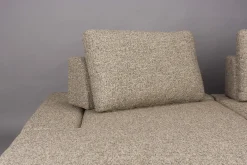 Retro Sofa Ecksofa Shelly Mélange Zimtbraun Stoff Metallbeine Links-DutchBone New