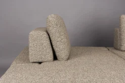 Retro Sofa Ecksofa Shelly Mélange Zimtbraun Stoff Metallbeine Links-DutchBone New