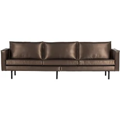 Retro Sofa Rodeo 3-Sitzer Metallic Kupfer Braun-WOOOD Discount