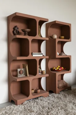 Retro Standregal Bücherregal Dundee Terracotta L-DutchBone Hot