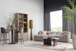 Retro Stehlampe Loft Bouclé XL in Tapenade-Braun 187 cm-WOOOD Sale