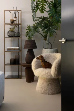 Retro Stuhl Loungechair Hermes Faux-Fur Beige-PTMD New