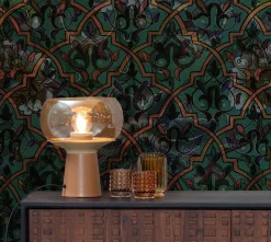 Retro Tischlampe Stehlampe Mushroom Glas Karamellfarben-BePureHome Discount