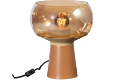 Retro Tischlampe Stehlampe Mushroom Glas Karamellfarben-BePureHome Discount