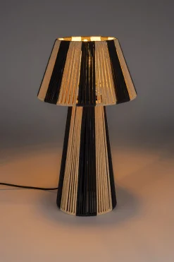 Retro Tischlampe Stripe It Up Schwarz Beige-Bold Monkey Outlet