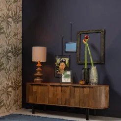 Retro TV-Board Sideboard Effortless Mangoholz 3türig-BePureHome New