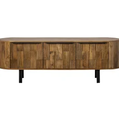 Retro TV-Board Sideboard Effortless Mangoholz 3türig-BePureHome New