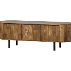 Retro TV-Board Sideboard Effortless Mangoholz 3türig-BePureHome New