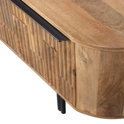 Retro TV-Board Sideboard Effortless Mangoholz 3türig-BePureHome New