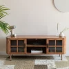 Retro TV-Board Sideboard Yaz Oval mit Sprossenkorpus-Vintagehaus Clearance