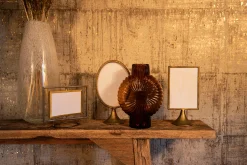 Retro Vase Brown Stripes Glas 32cm-PTMD