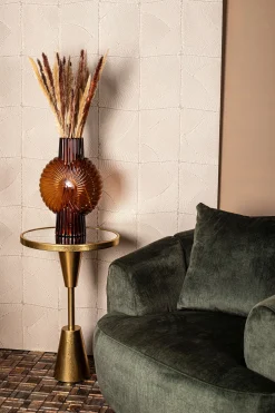 Retro Vase Brown Stripes Glas 32cm-PTMD