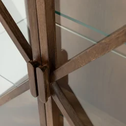 Retro Vitrine Kella Mangolzholz breit Braun-WOOOD Best