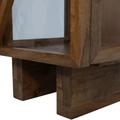 Retro Vitrine Kella Mangolzholz schmal Braun-WOOOD Online