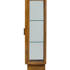 Retro Vitrine Kella Mangolzholz schmal Natur-WOOOD Outlet