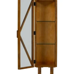 Retro Vitrine Kella Mangolzholz schmal Natur-WOOOD Outlet