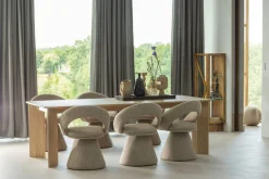 Retro Vitrine Kella Mangolzholz schmal Natur-WOOOD Outlet