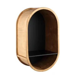 Retro Wandregal Holz Roundabout mit Metallboden-PTMD Online