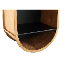 Retro Wandregal Holz Roundabout mit Metallboden-PTMD Online