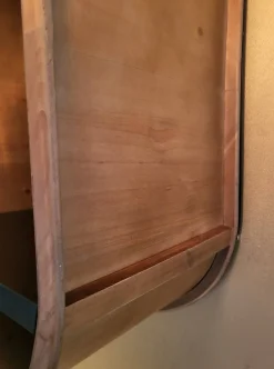 Retro Wandregal Holz Roundabout mit Metallboden-PTMD Online