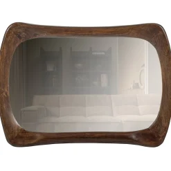 Retro Wandspiegel Samuel Mangoholz organisch geformt-BePureHome Clearance