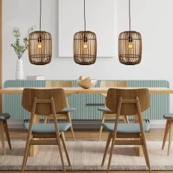 Scandi Hängelampe Rattan Ibiza 3er-Vintagehaus Lampen Best