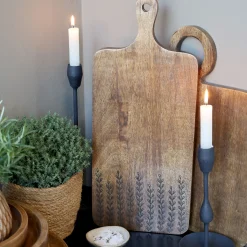 Schneidebrett Servierbrett Tapasbrett Tours Farn aus beständigem Akazienholz Geölt-Chic Antique