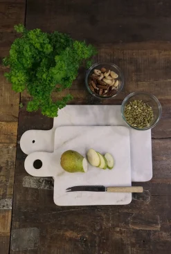 Schneidebrett Servierbrett aus echtem Marmor 37 x 21 cm-Vintagehaus Accessoires Discount