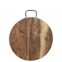 Schneidebrett Servierbrett Tapasbrett Laon Rund aus beständigem Akazienholz Geölt-Chic Antique Online