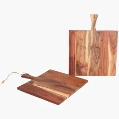 Schneidebrett Servierbrett aus beständigem Akazienholz Geölt 39 x 30 cm-Raw Materials Clearance