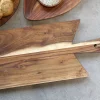Schneidebrett Servierbrett Tapasbrett Laon Gezackt aus beständigem Akazienholz Geölt-Chic Antique Best