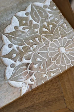 Schneidebrett Servierbrett Tapasbrett Tours Blume aus beständigem Akazienholz Geölt-Chic Antique Sale