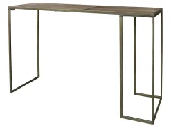 Schreibtisch Konsoltisch Industrial Boheme Metall Messing Holz-Chic Antique Clearance