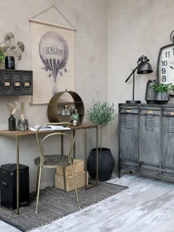 Schreibtisch Konsoltisch Industrial Boheme Metall Messing Holz-Chic Antique Clearance