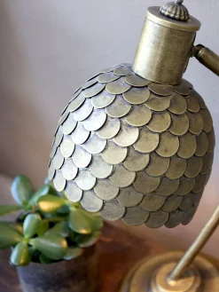 Schreibtischlampe Dragon Scales Metall in Antik Messing Tischlampe-Chic Antique Best