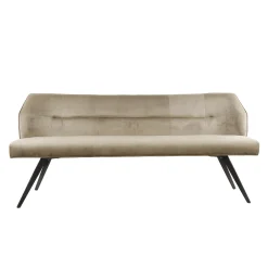 Set Esstischbank Polsterbank Pull Raute + 2 Armlehnstühle Samt Champagner-Vintagehaus Online