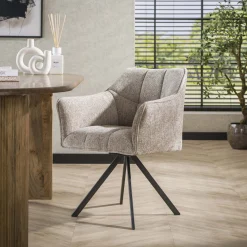 Set Esstischbank Polsterbank Raster + 2 Armlehnstühle Samt, Boucle oder Strukturstoff-Vintagehaus Clearance