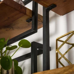 Set Wandregal Akazie Baumkante Edge Metall Groß-Vintagehaus Sale