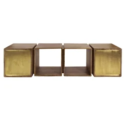 Sideboard Brass für die Wand 2türig Mangoholz Messingbeschläge-Vintagehaus
