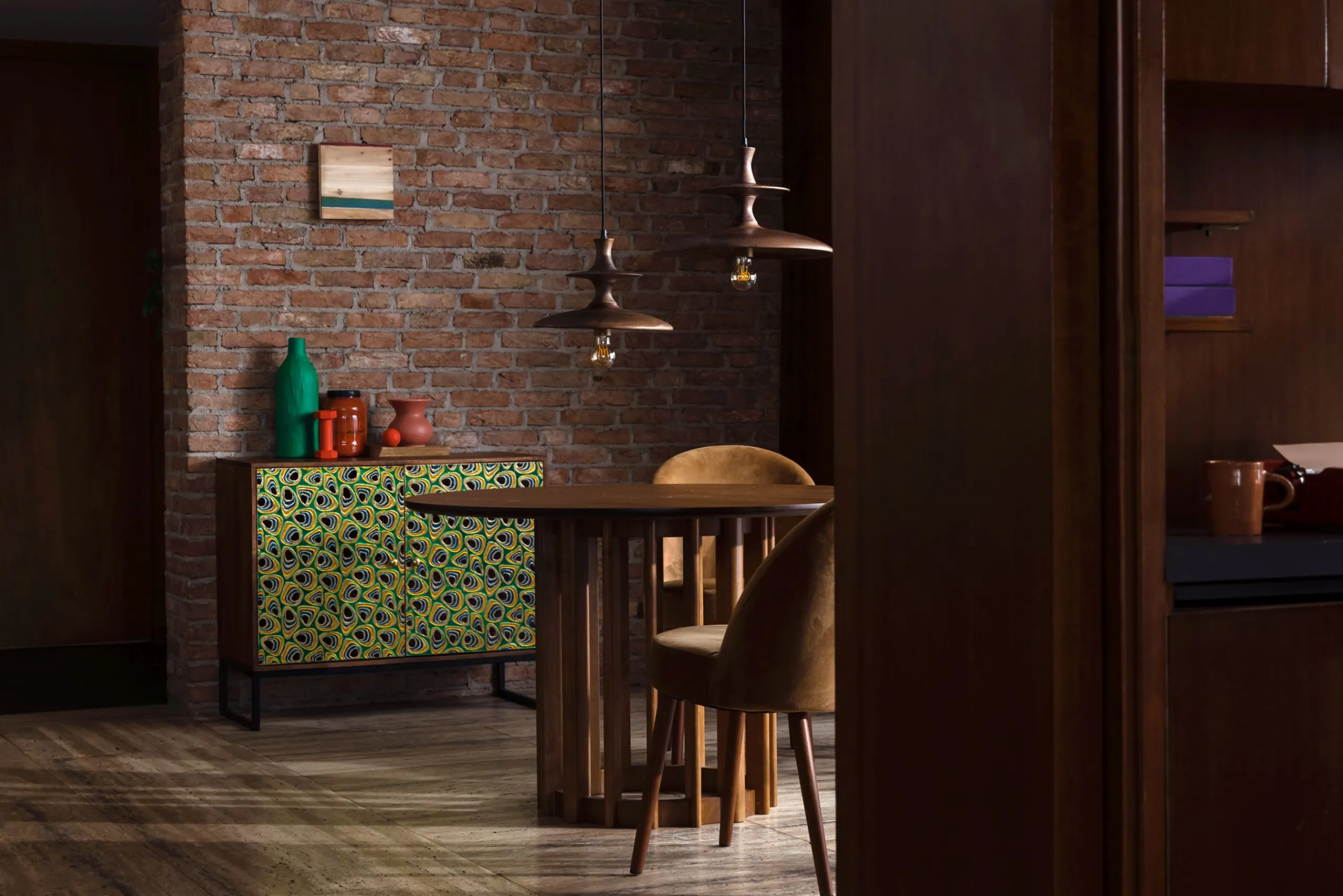 Sideboard Vintage Meena Mangoholz Metall Peacock-DutchBone Best