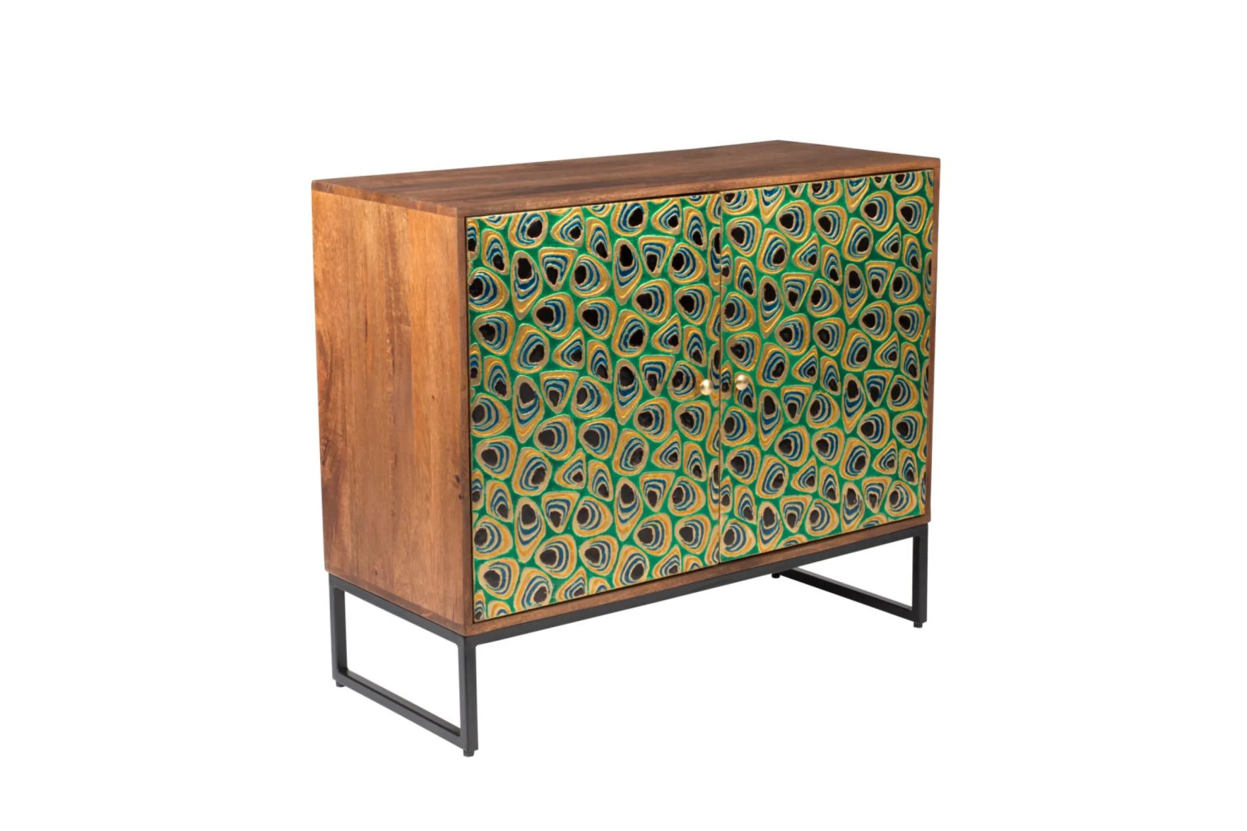 Sideboard Vintage Meena Mangoholz Metall Peacock-DutchBone Best