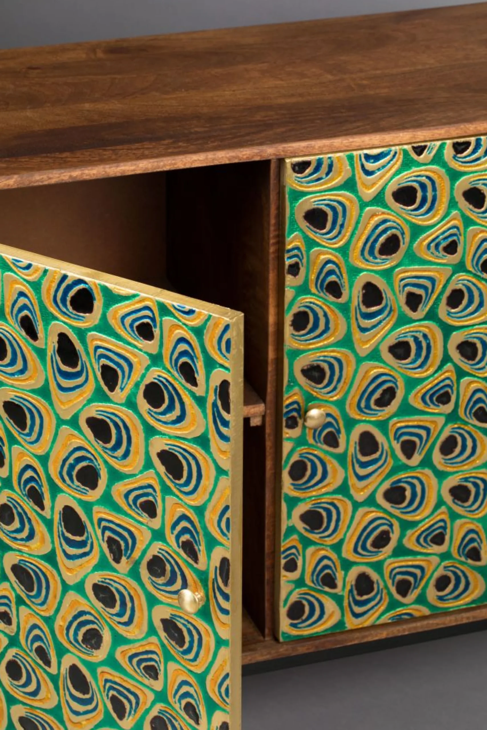 Sideboard Vintage Meena Mangoholz Metall Peacock-DutchBone Best