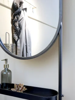 Spiegel Gardo Vintage Antik-Schwarz Metall mit Ablage-Vintagehaus Clearance