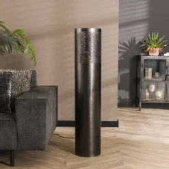 Stehlampe Industrial Zylinder Schwarz Nickel in drei Größen-Vintagehaus Lampen New